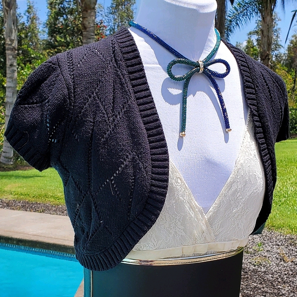 Moral Fiber knit shrug, black size S